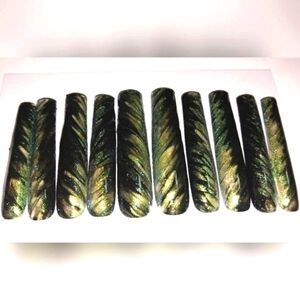 Hand crafted custom cateye 10pc xxl long acrylic press on nails sz medium